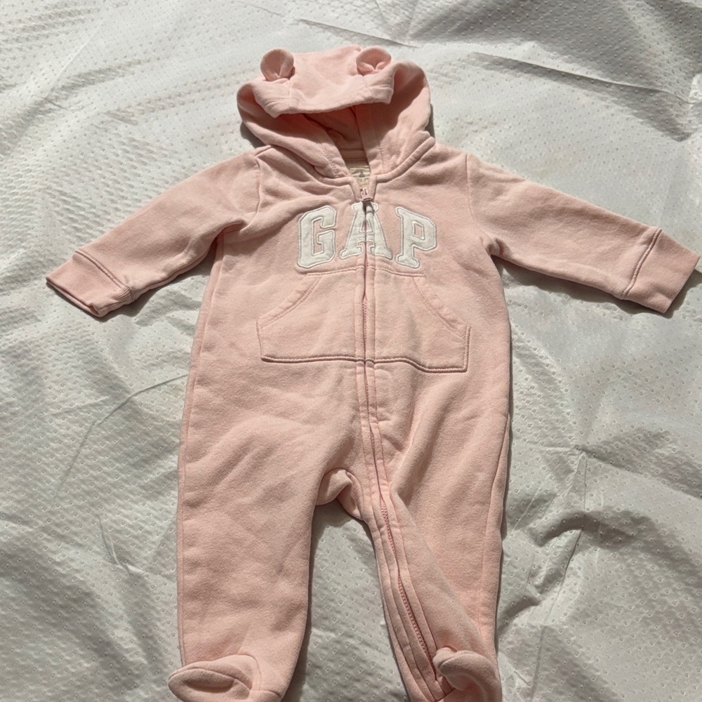 GAP Light Pink Baby Footed Onesie